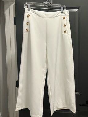 SHEIN White Wide-Leg Sailor Pants